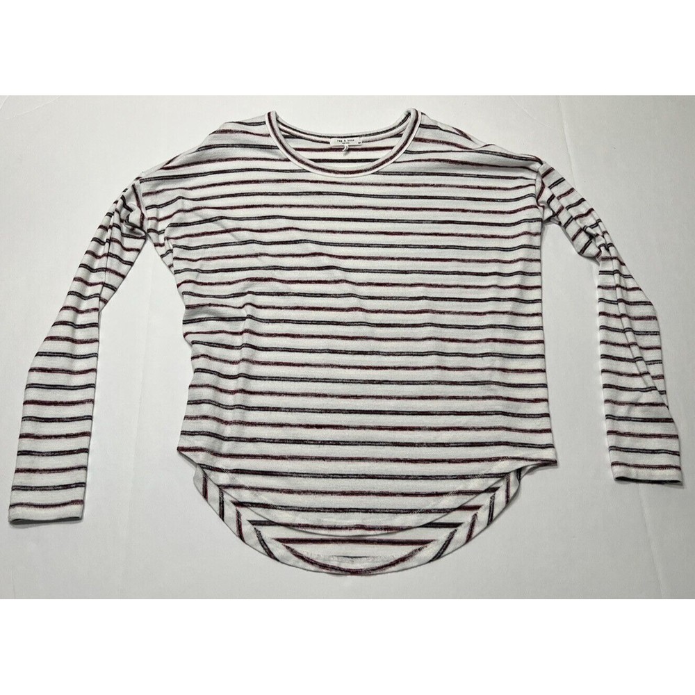 Rag & Bone Blouse Womens Small Gray Long Sleeve Shirt Top Pullover